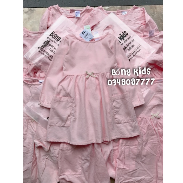 Váy Nhung Bé Gái Túi Hồng Anko