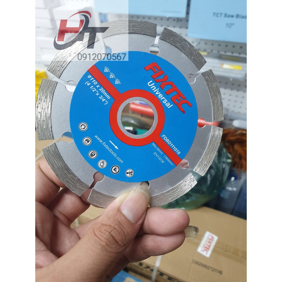 Lưỡi cắt FIXTEC 110mm chuyên cắt gạch, cắt đá, bê tông chất lượng cao , hàng chính hãng