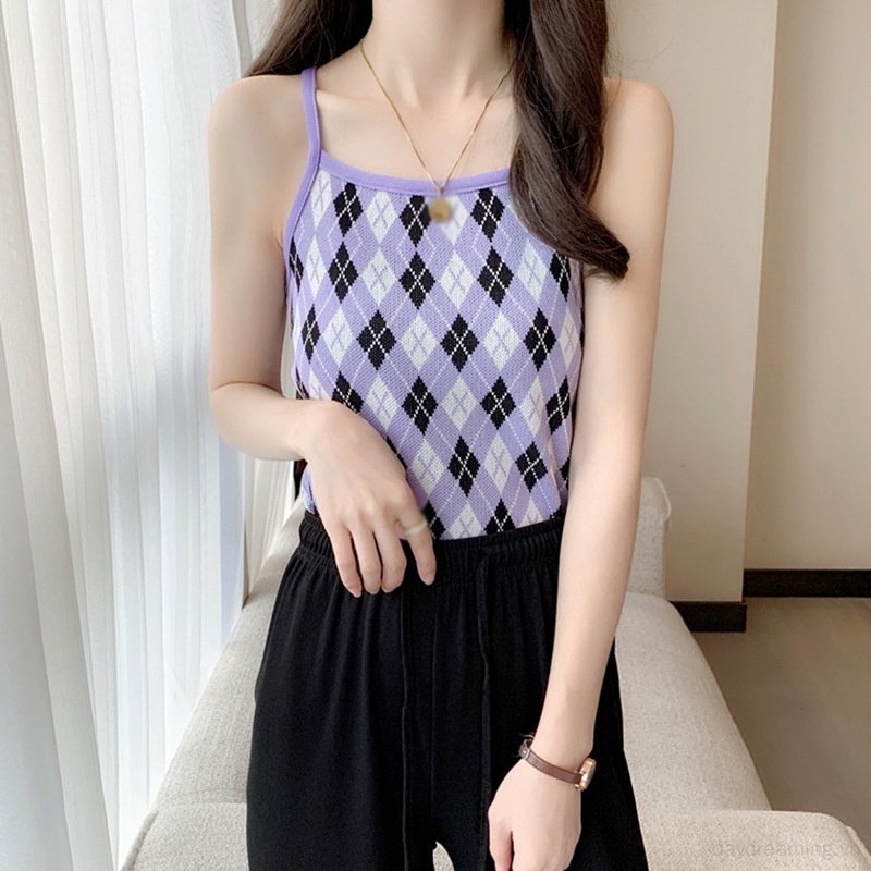 Áo Dệt Kim Không Tay Phong Cách Hàn Quốc Thoáng Khí Cho Nữ