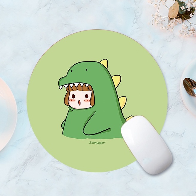 Miếng lót chuột tròn dễ thương chống nước cực êm