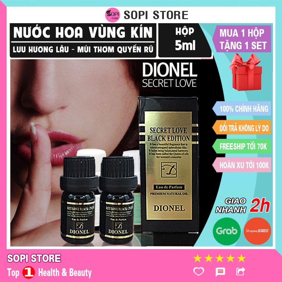 [3 Tặng 1] Nước hoa vùng kín Dionel secret love Hàn Quốc 5ml- Sopi Store