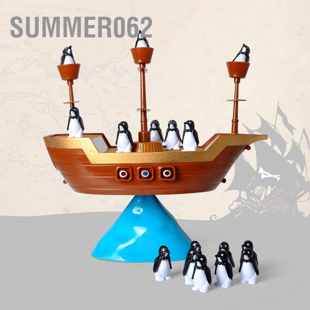 [Hàng Sẵn] Đồ chơi mô hình thuyền chim cánh cụt cân bằng cho cha mẹ và trẻ em【Summer062】