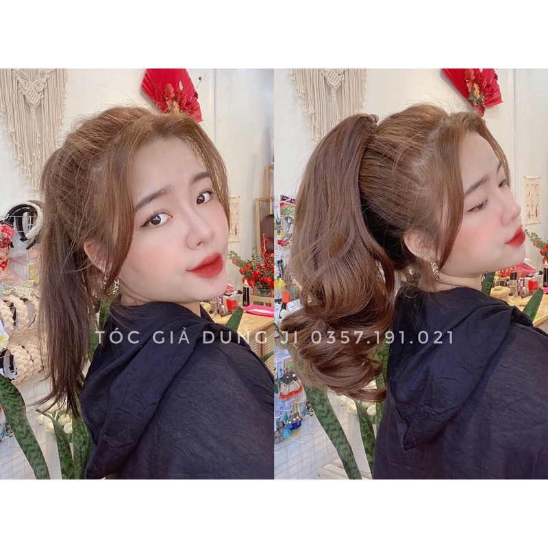 N52 Tóc giả ngoạm đuôi ngựa xoăn 35cm