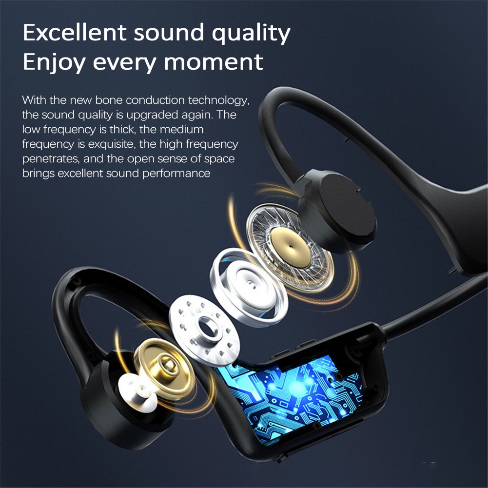 Tai nghe không dây 5.0 Truyền Âm Qua Xương Chống Nước Hỗ Trợ Thẻ Nhớ