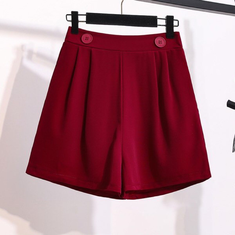 Quần short big size ống rộng lưng thun đính 2 nút size 60-90kg