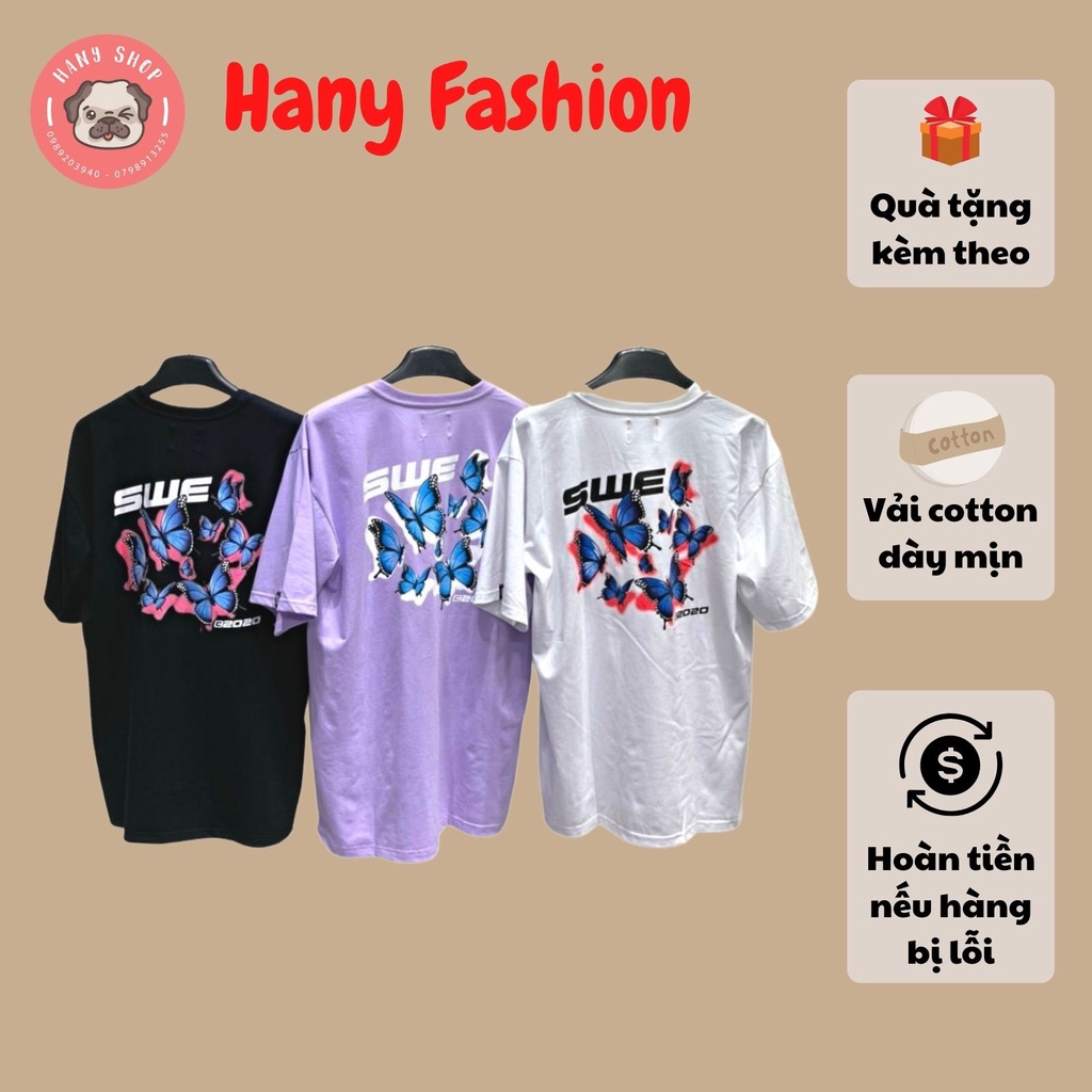 Áo thun SWE BUTTERFLY TEE form rộng tay lỡ cực hot || Hany Shop