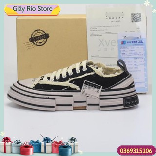 [FREE SHIP-HÀNG QUẢNG CHÂU]  giày thể thao sneaker  XVESSEL  đế gỗ màu đen trắng 1.1. -Rio