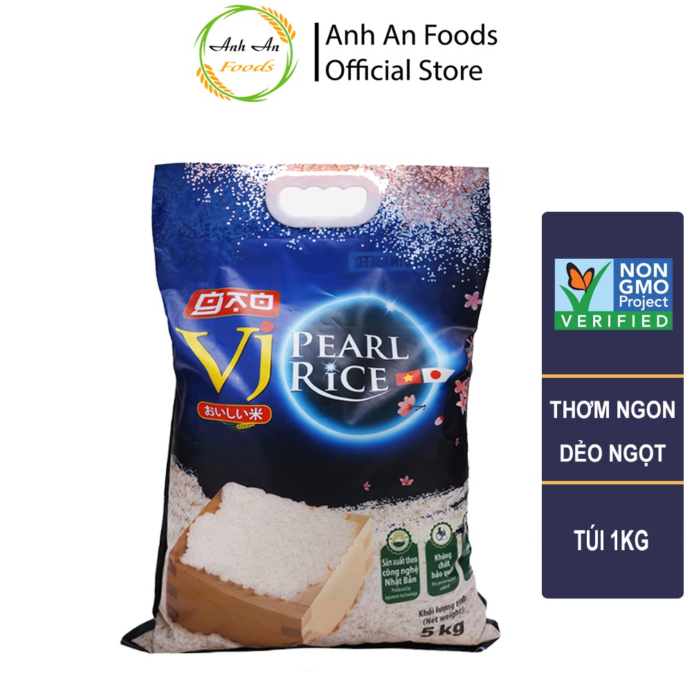 Gạo VJ Pearl Rice Vinaseed Túi 5kg thượng hạng - Giá Sỉ, Date mới