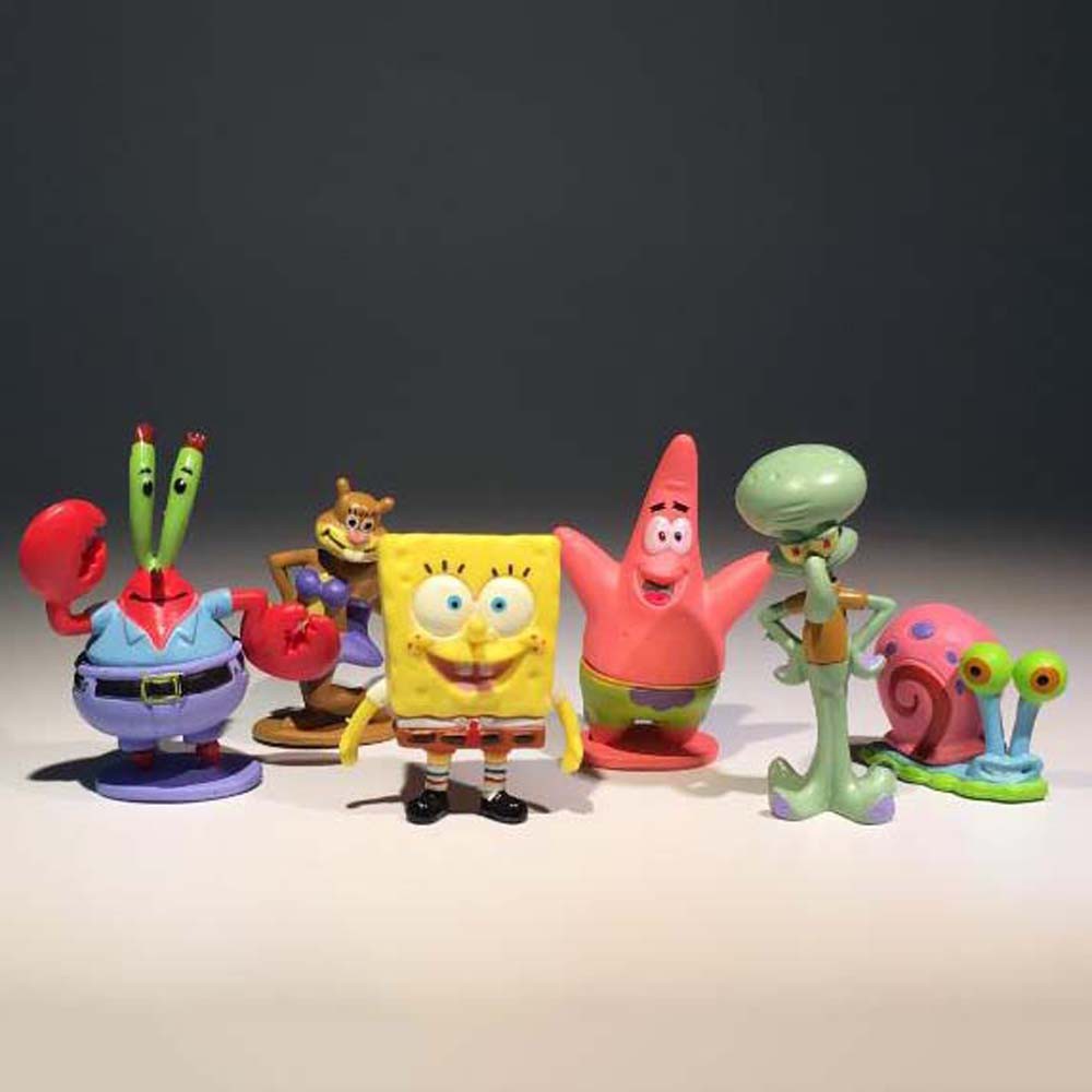 Set 6 Mô Hình Nhân Vật Phim Hoạt Hình Spongebob 3-6cm