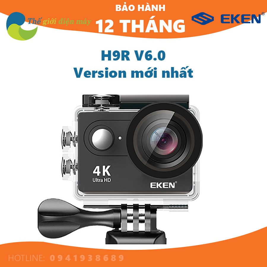 Camera hành trình 4K wifi Eken H9R Version mới 8.1 (có remote) tặng combo gậy selfire, đai đeo ngực, đai đeo đầu