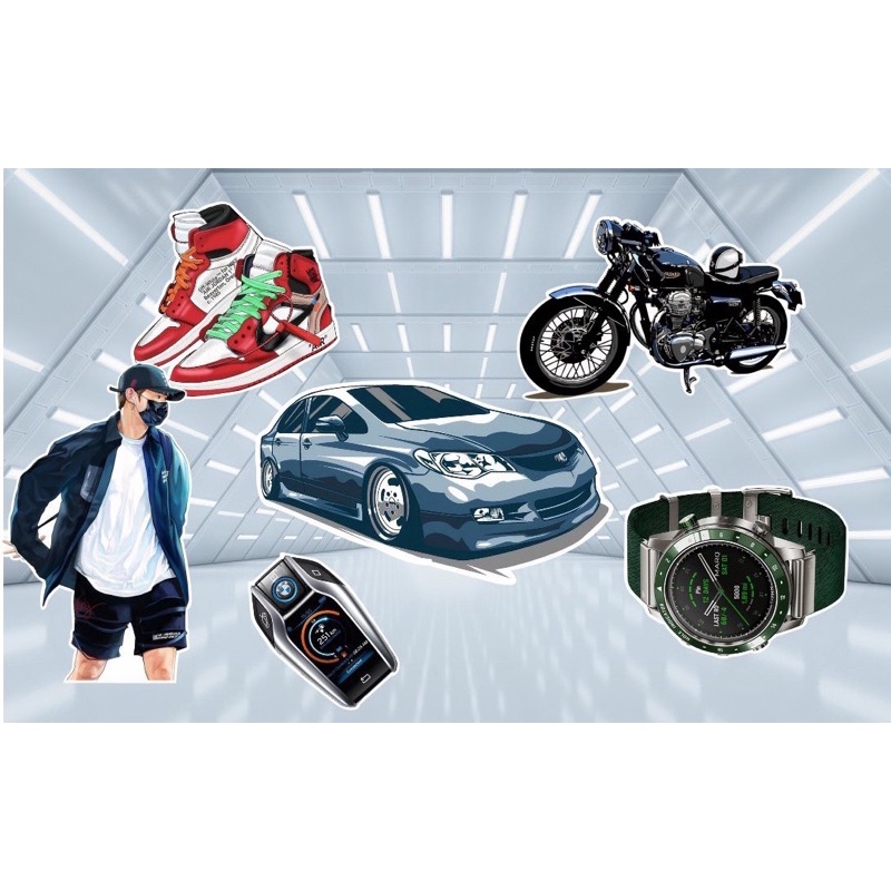 Combo 5 set cắm đàn ông, xe hơi trang trí bánh