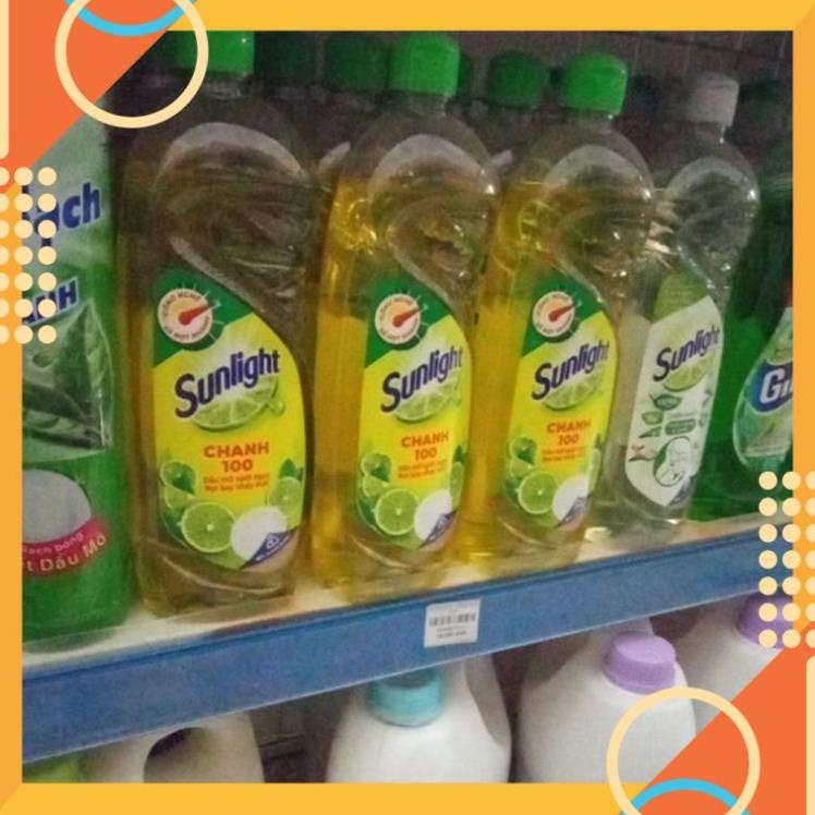 Nước rửa chén Sunlight Chanh mới sạch nhanh xả bọt nhanh chai 400g /800g - date mới