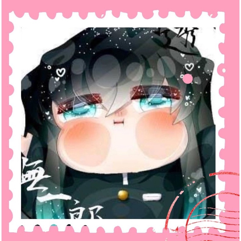 hình dán tem thư Kimetsu no yaiba ép lụa /Sticker anime tem thư