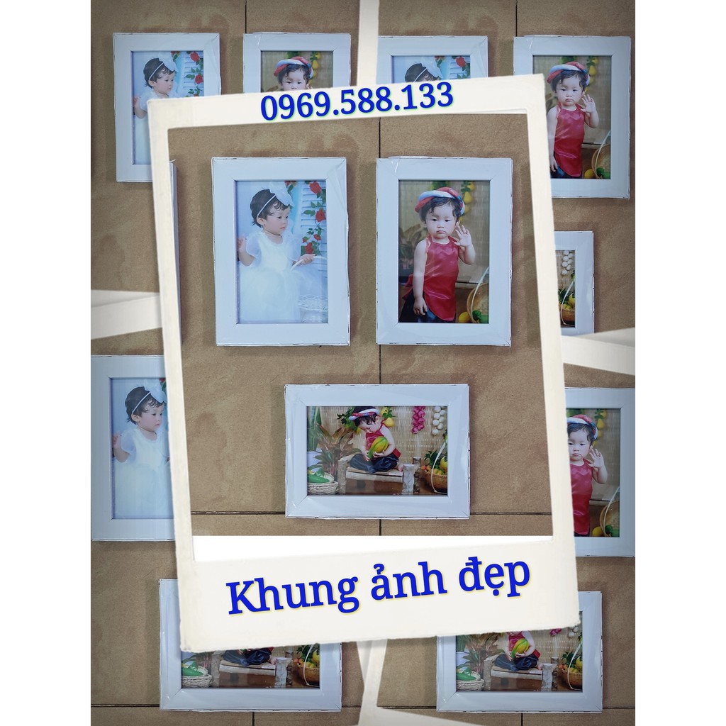 [ Siêu Rẻ]  { Mặt khung bằng mica} Khung Ảnh để bàn cỡ 9x13 cm -. Hỗ Trợ In Hình với giá rẻ, tặng kè