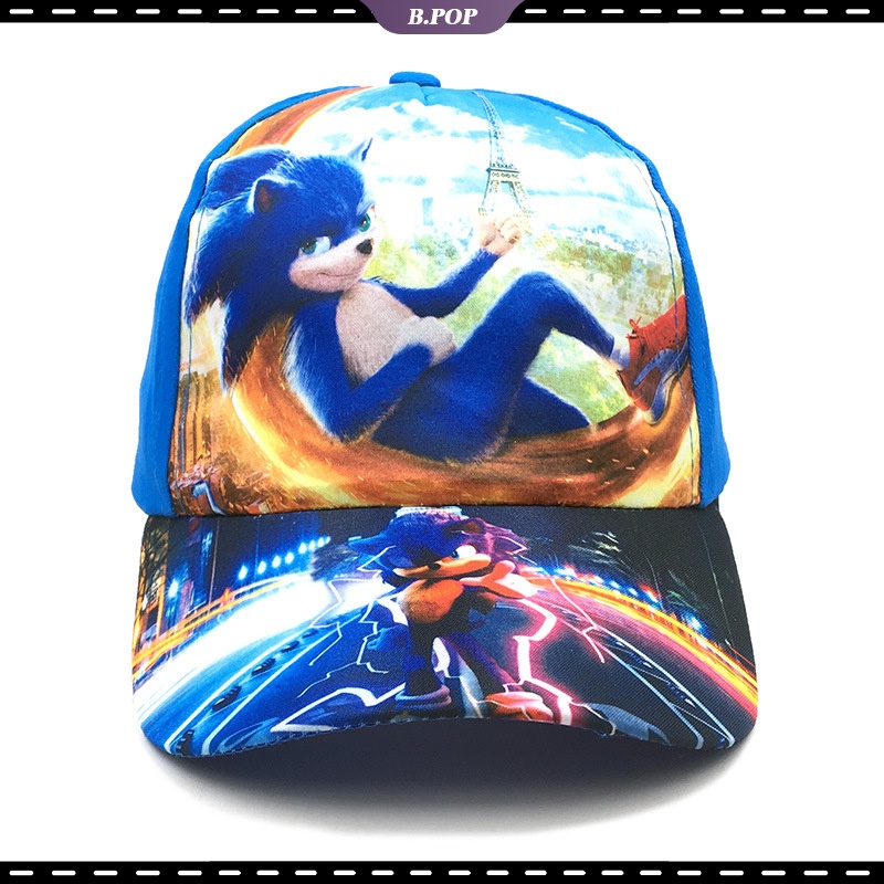 Nón Kết Chống Nắng In Hình Hoạt Hình Sonic Cho Bé 2-8 Tuổi