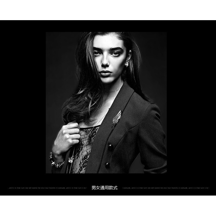 Ghim cài áo EFAN thiết kế cánh thiên thần phong cách Hàn Quốc thời trang dành cho nam