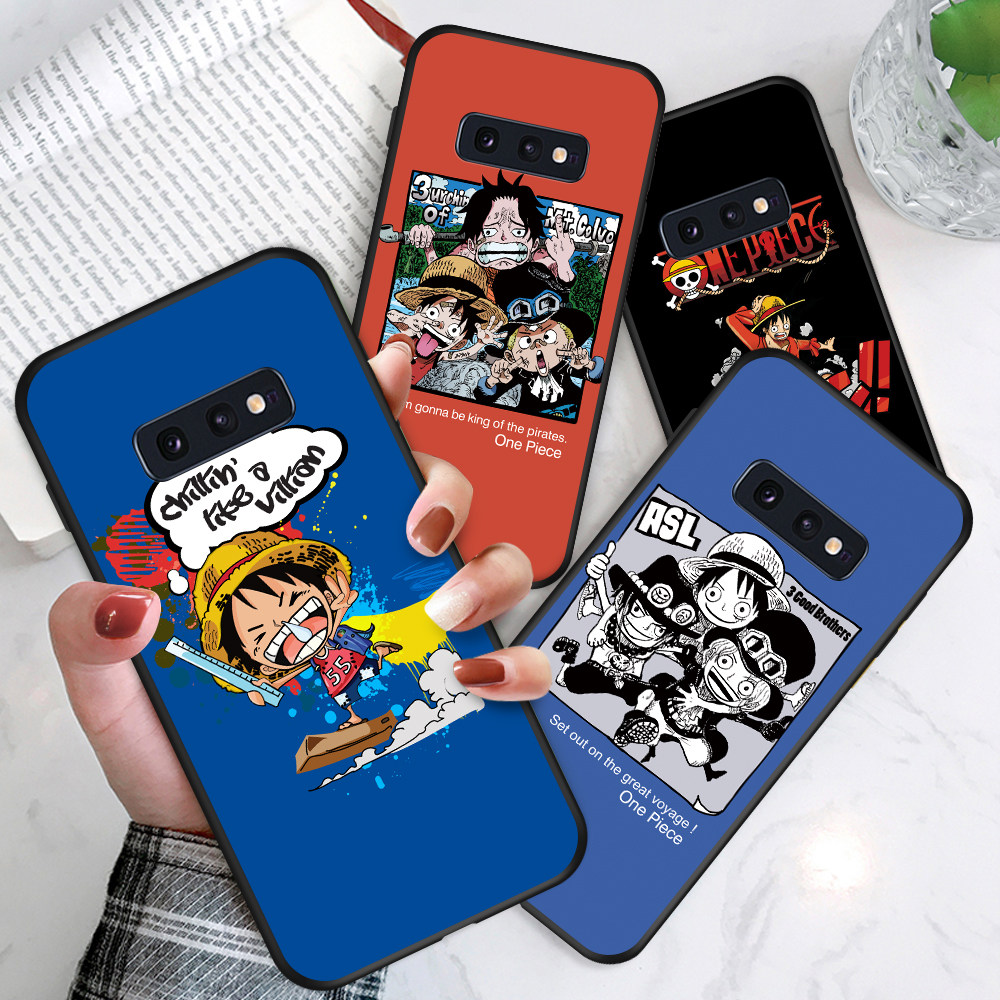 Ốp lưng điện thoại Samsung Galaxy S8 S9 S10 Plus S7 Edge S10 Lite Chống va đập Phim hoạt hình vui nhộn Luffy Case Anime OneP mảnh Vỏ bọc điện thoại silicon TPU mềm