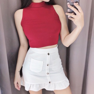 Áo tanktop áo ba lỗ cổ lọ basic