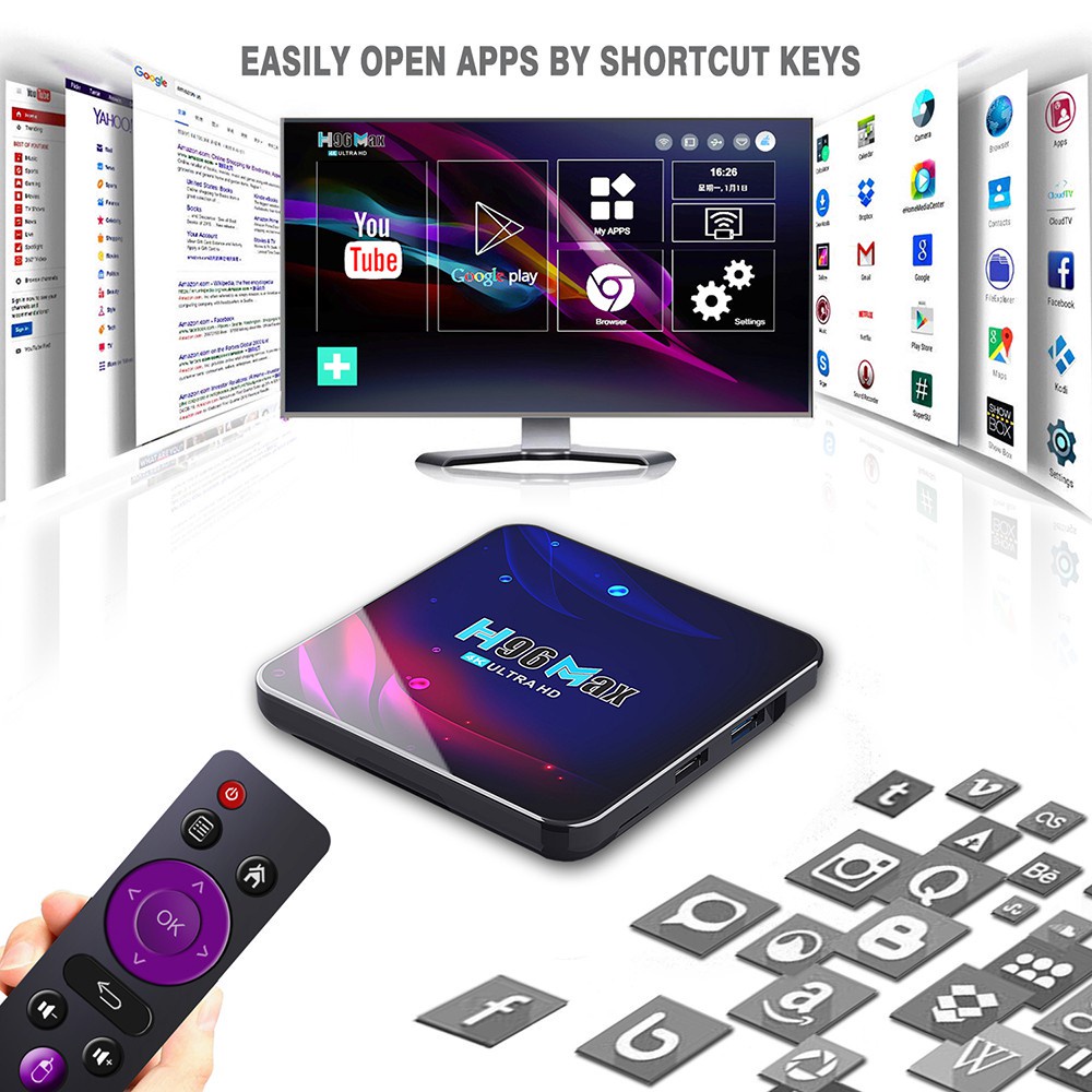 [SẴN HÀNG] Android TV Box thông minh H96 Max V11 Android 11 RK3318 4G 64G Bluetooth 4.0 giọng nói Google 2.4G 5G Wifi 5