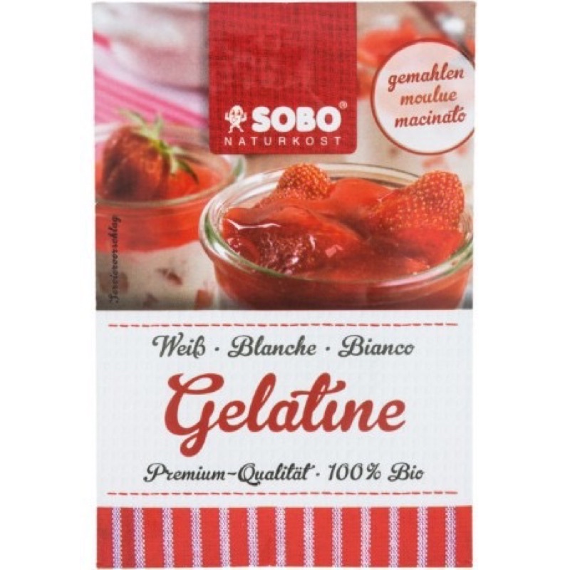 Gelatine hữu cơ Sobo Đức làm thạch, pudding, kẹo dẻo .... cho bé