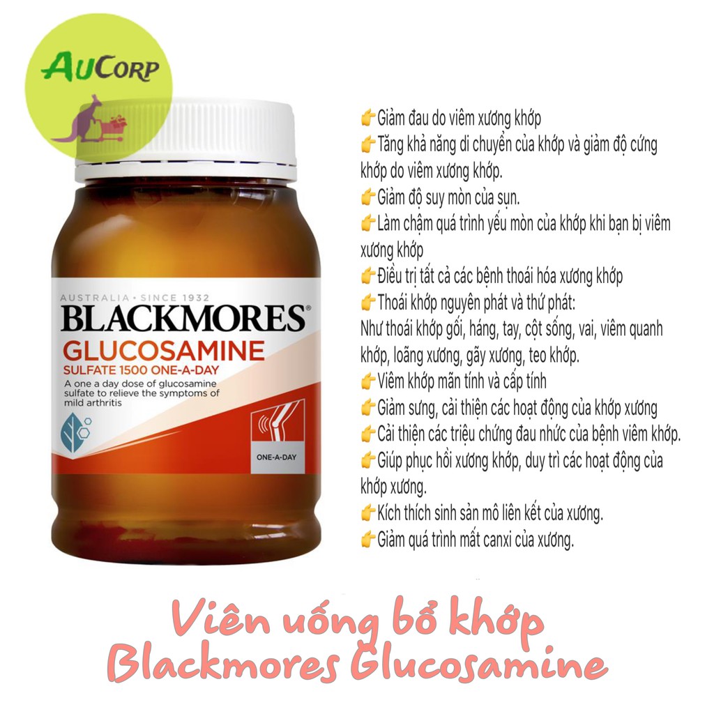 Viên uông bổ khớp - Blackmores Glucosamine Sulfate 1500mg - ÚC - 180 viên