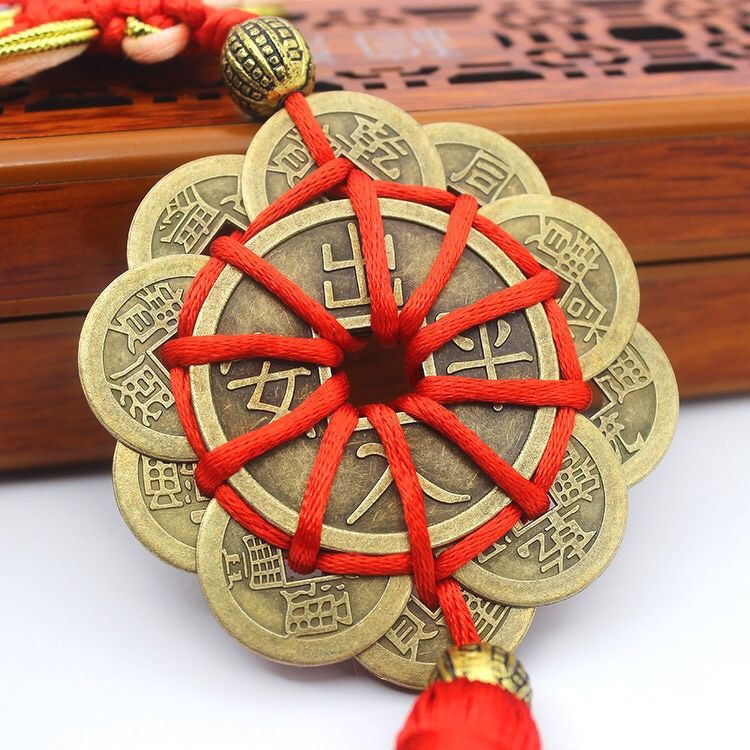 Chuỗi đồng tiền xu Mai hoa thập toàn Phong thủy Tài lộc (bằng đồng nguyên chất) | BigBuy360 - bigbuy360.vn