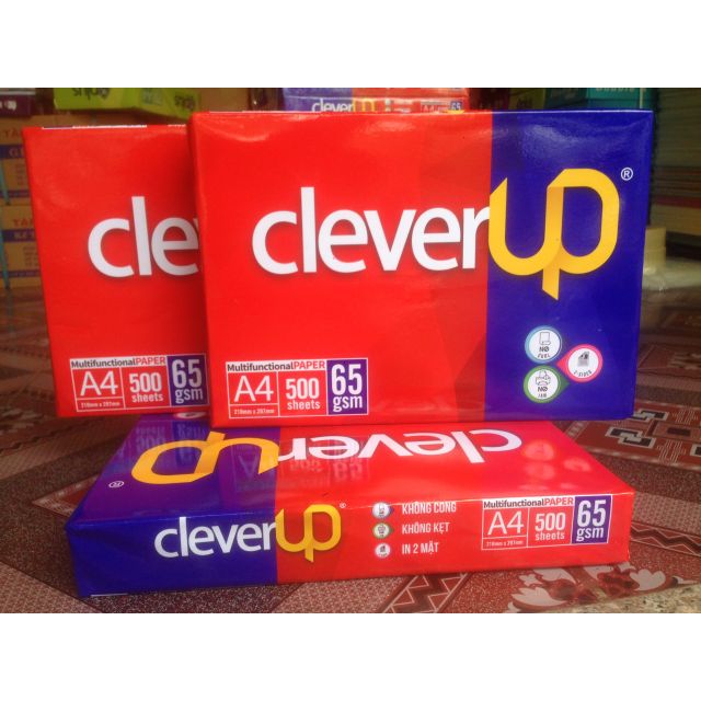 01 ram giấy in Cleverup 65gsm trắng đẹp (500 tờ)