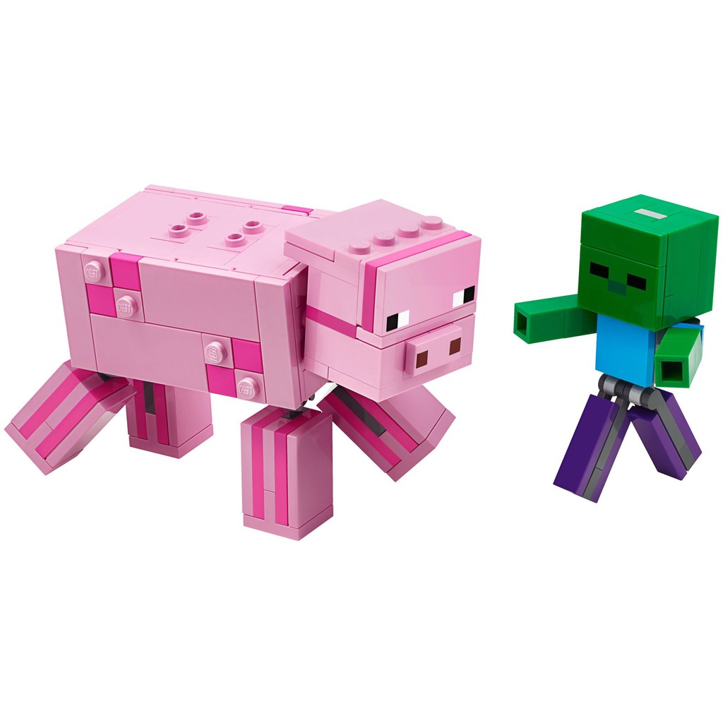 LEGO MINECRAFT CHÍNH HÃNG - HEO KHỔNG LỒ VÀ BABY ZOMBIE - MÃ SP 21157