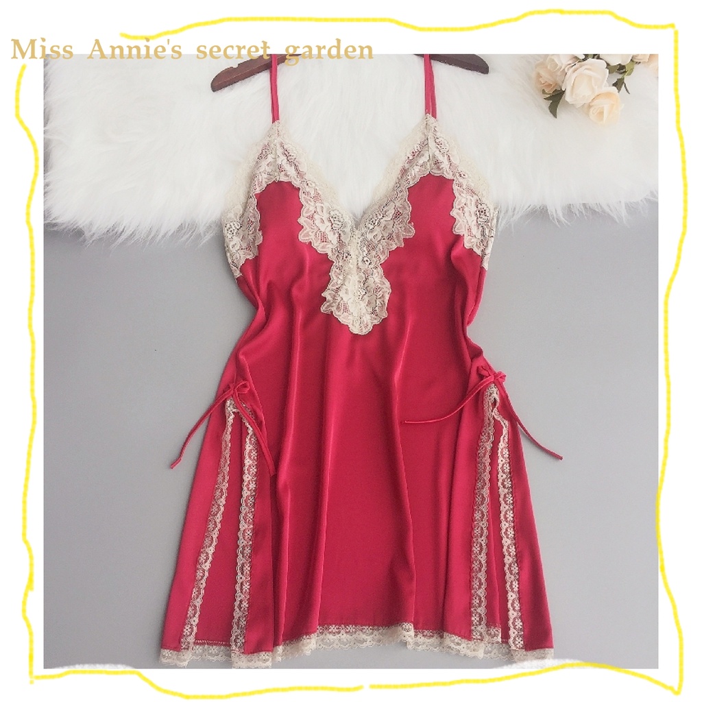 😈Đồ ngủ sexy nữ🖤Freeship🖤Váy ngủ hai dây lụa satin sexy cao cấp Đầm mặc nhà gợi cảm quyến rũ +Quần lót cho 40-65kg---022 | BigBuy360 - bigbuy360.vn