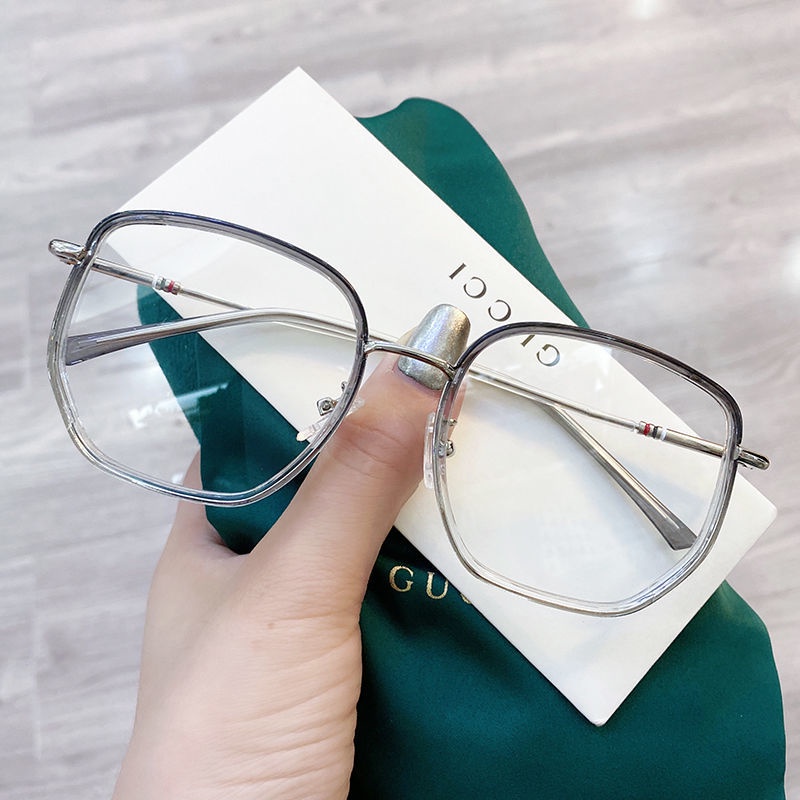 Ins Gọng Kính Cận Thị Tròng To Mỏng Nhẹ Màu Xanh Lá Cây Phong Cách Hàn Quốc Cho Nam Và Nữ