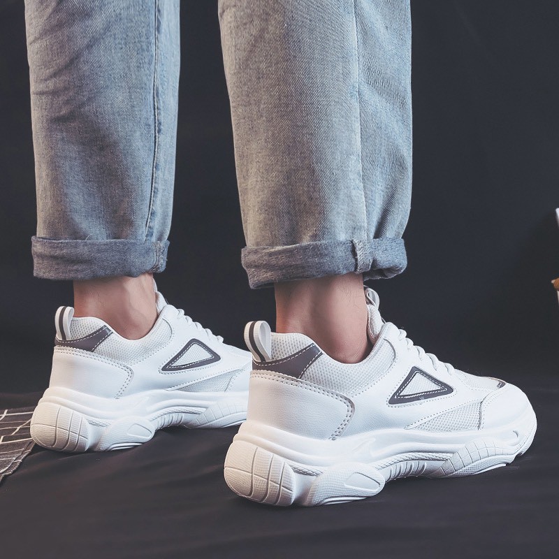 Giày sneaker phản quang nam kiểu dáng thể thao độn đế cao su vải da kết hợp hot 2020 BOM-GN-029