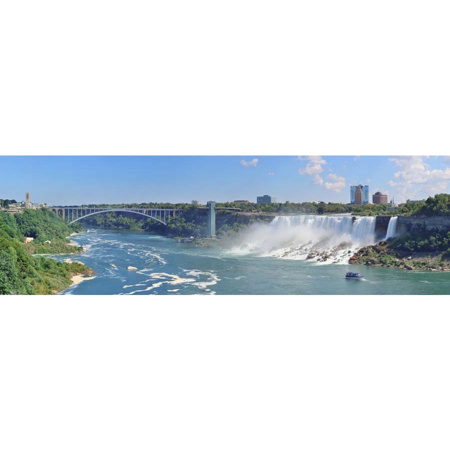 Tranh phong cảnh thác nước thiên nhiên tươi đẹp thác mềm mại lấp lánh dưới ánh mặt trời.