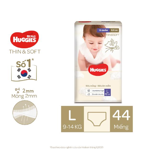 Tã quần Hàn Quốc Huggies Thin & Soft mỏng tàng hình size L44/XL36/XXL28