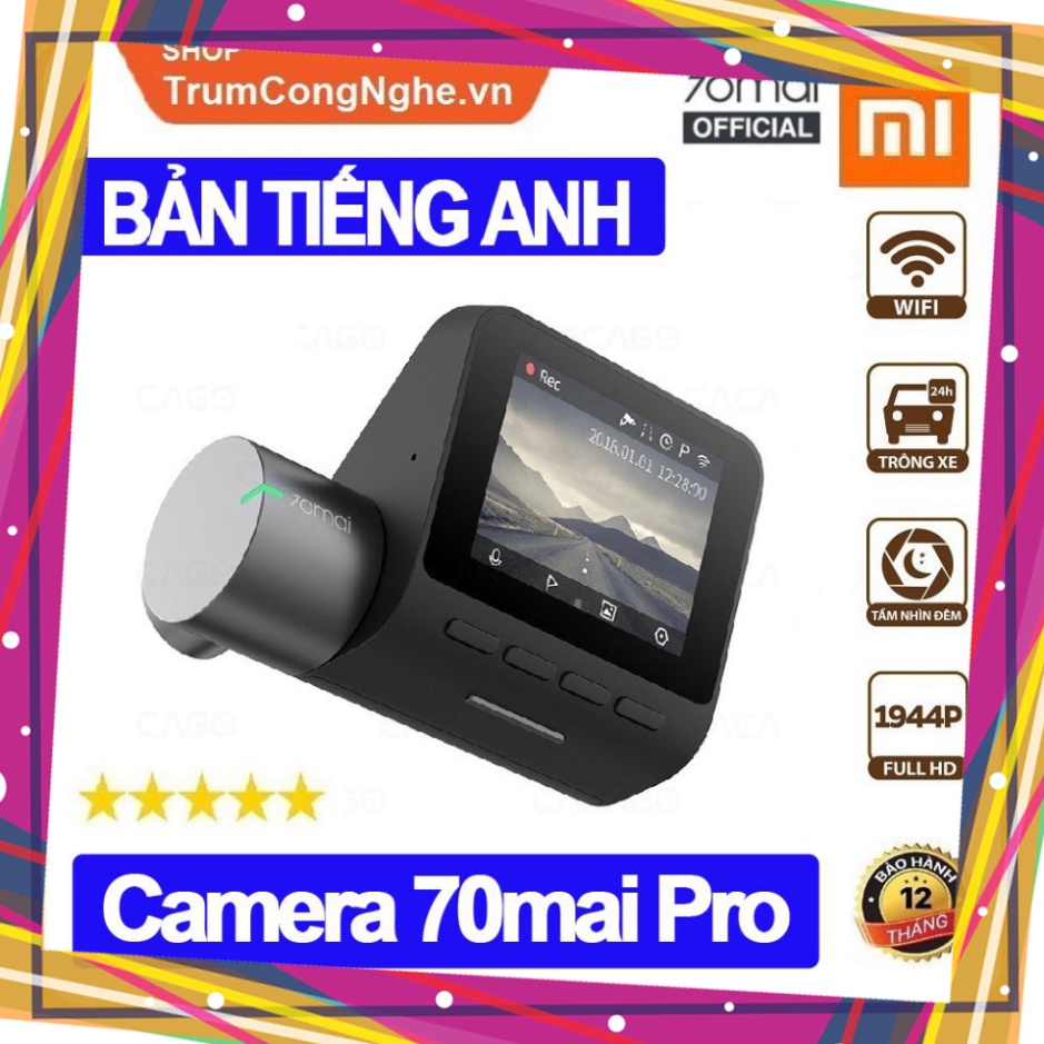 XẢ NGHỈ BÁN Camera Hành Trình ô tô Xiaomi 70mai Pro Siêu Nét độ phân giải 1944P - Phiên Bản Tiếng Anh XẢ NGHỈ BÁN