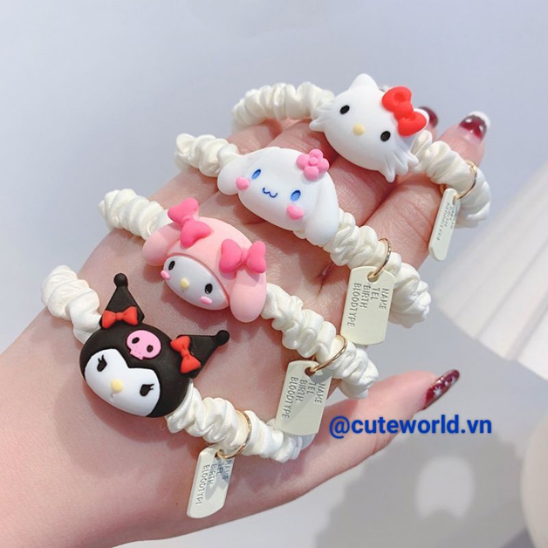 Dây Buộc Tóc Hình Động Vật Mèo Chó Thỏ Sanrio