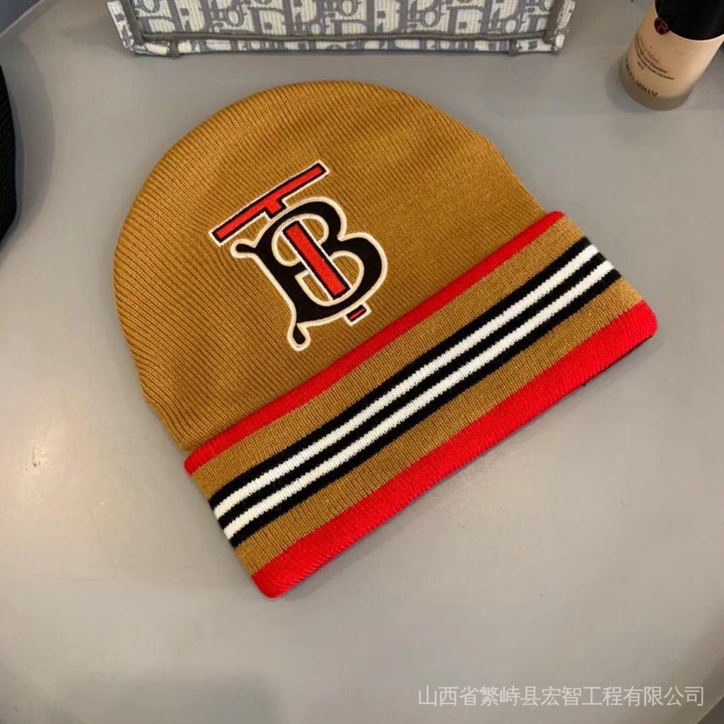 BURBERRY Mũ Len Thêu Chữ B H14 Phong Cách Hàn Quốc Dễ Phối Thời Trang Thu Đông Cho Nam Và Nữ