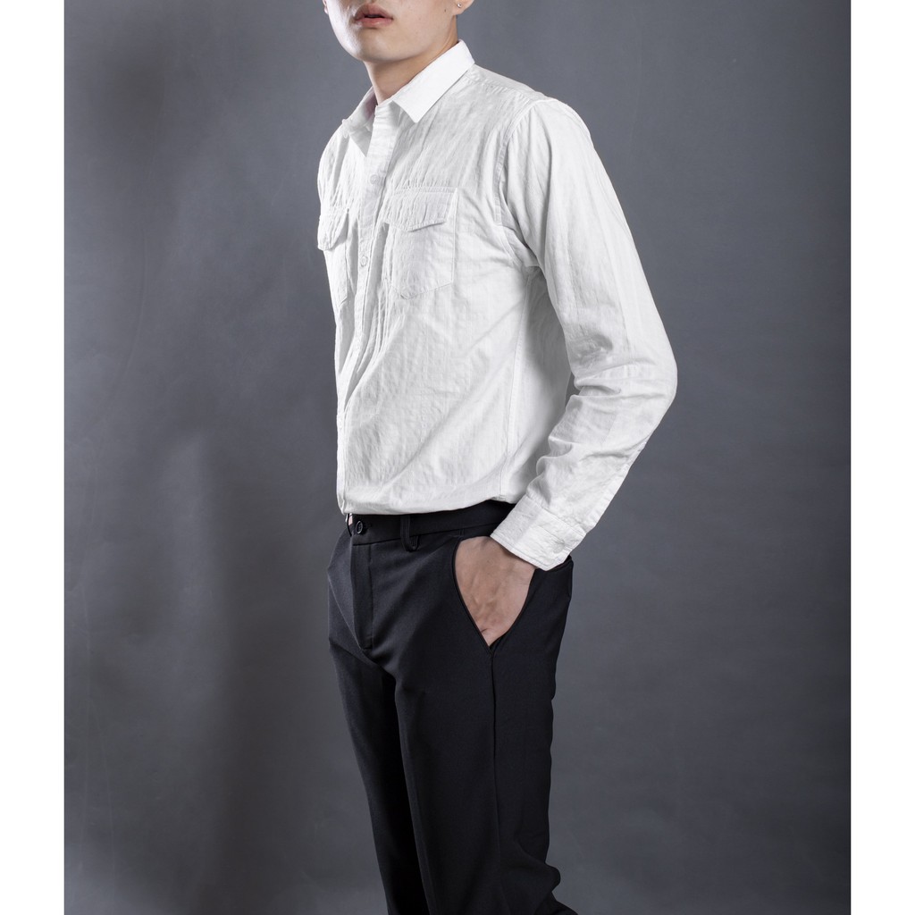 [Mã FAMAYMA2 giảm 10K đơn 50K] Áo sơ mi nam dài tay 2 túi cotton 2 túi 4you - 793 | BigBuy360 - bigbuy360.vn