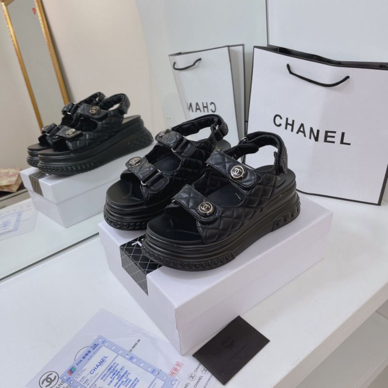 H(ẢNH THẬT) Sandal Quai Dán Đế Bánh Mì 7p Da Mềm Chần Chỉ Fullbox Bill Túi Cao Cấp