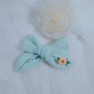 Nơ cột tóc thêu tay handmade