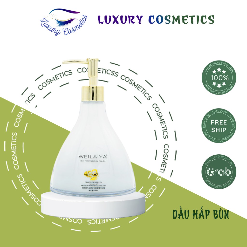 : Kem hấp ủ tóc Weilaiya bùn khoáng 500ml, phục hồi tóc xơ hư tổn