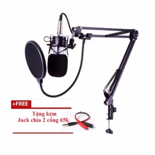 Mic thu âm bm800+chân kẹp +màng lọc