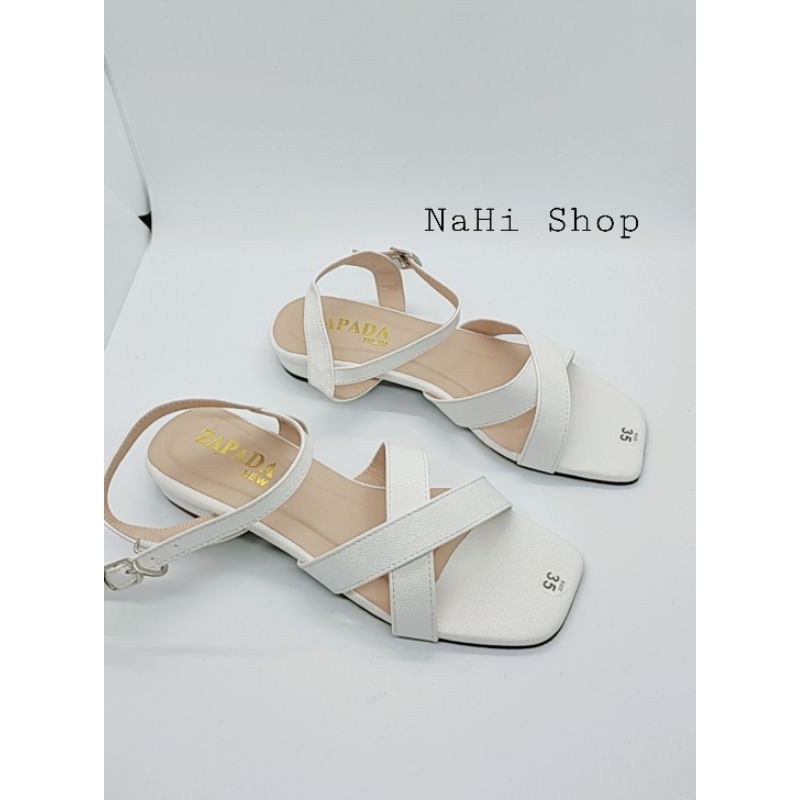 Sandal gót 2 phân quai gài đế xịn sandal quai chéo NAHI sd119