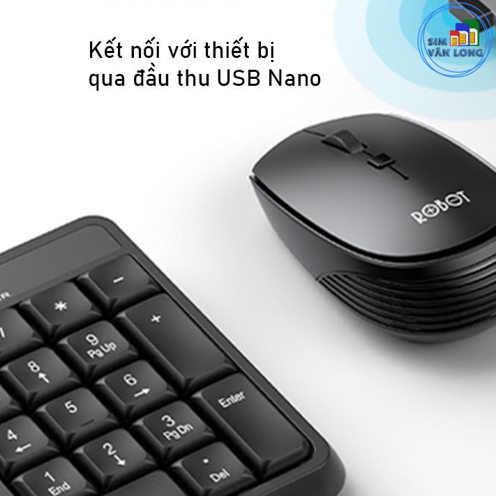 Bộ Bàn Phím Và Chuột Không Dây ROBOT KM3100 Thích Hợp Dùng Cho Laptop, Máy Tính, PC - Bảo Hành 12 Tháng _1