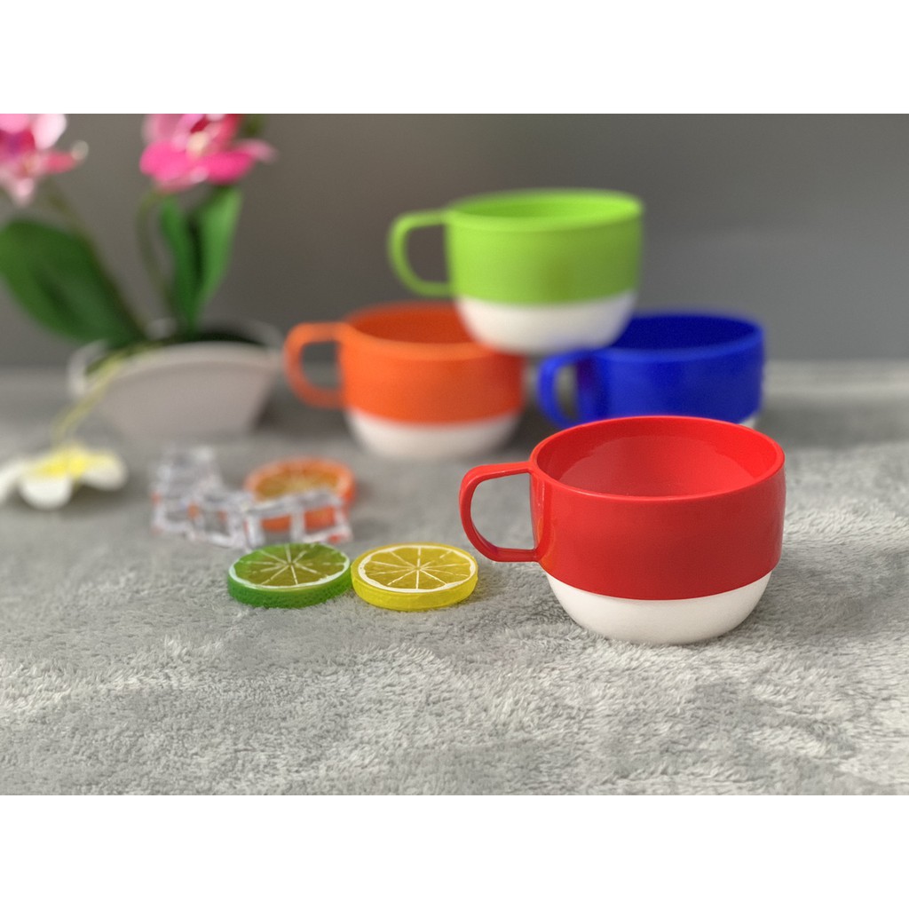 LY NHỰA 2 MÀU- MẪU LÙN- UỐNG CÀ PHÊ-TRÀ