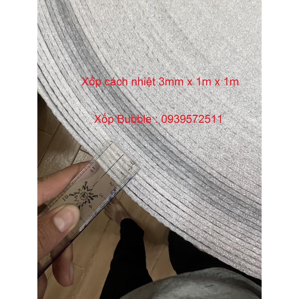 Tấm xốp cách nhiệt dày 3mm x 1m x 1m một mặt bạc