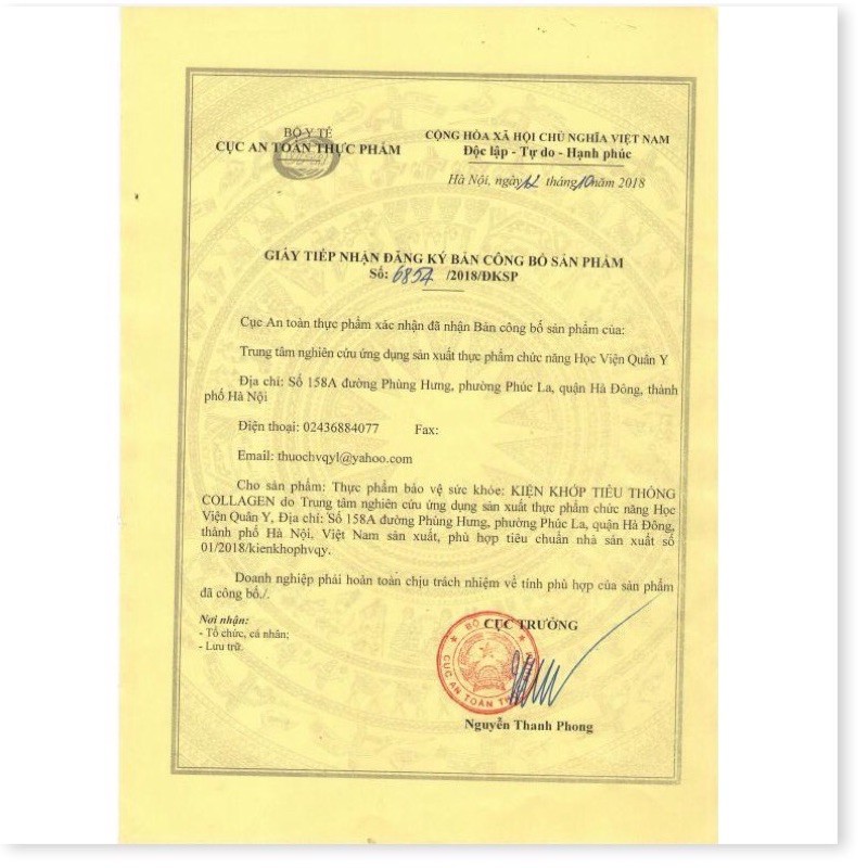 Kiện khớp tiêu thống Collagen hỗ trợ xương khớp của Học viện Quân Y