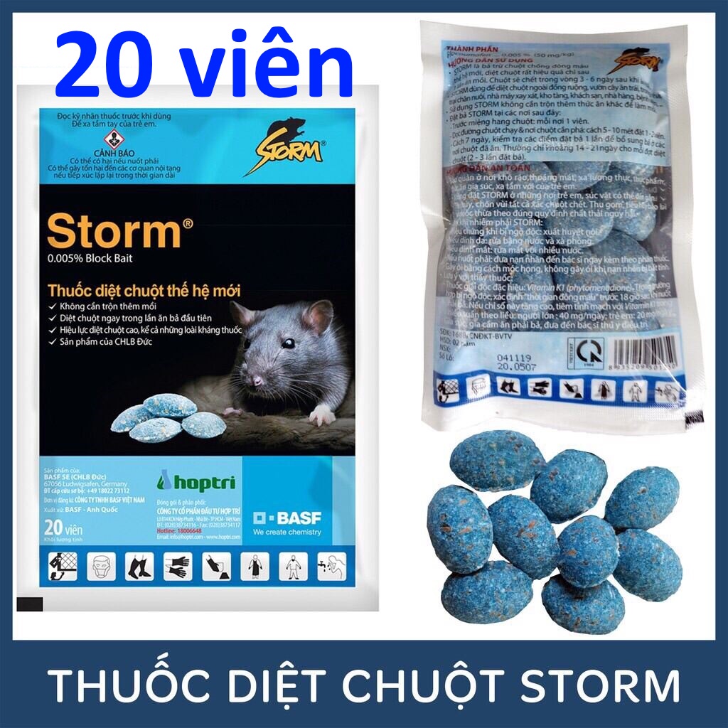 Thuốc diệt chuột Storm (20 viên), thuốc chuột Forwarat 25g trộn sẳn tiện dụng hiệu quả