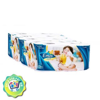 Giấy Vệ Sinh E'Mos Classic Xanh 2 Lớp (Lốc 10 Cuộn)