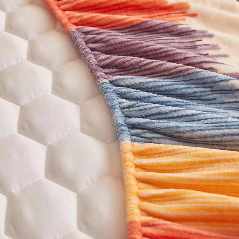 Ga nỉ nhung trải giường trần bông, ga gối nỉ nhung trần bông bọc đệm, thảm nỉ nhung bọc đệm tặng kèm 2 vỏ gối cùng mầu