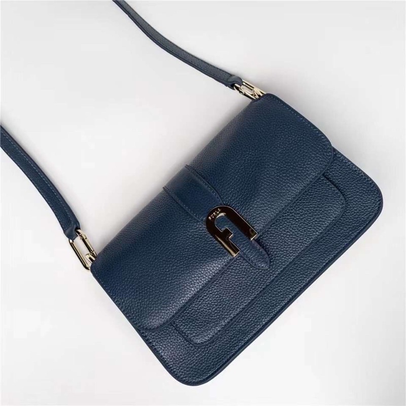 Túi Nữ FURLA Sofia Grainy S Top Handle Vitello St Eracle Màu Xanh Navy, Hàng xuất xịn